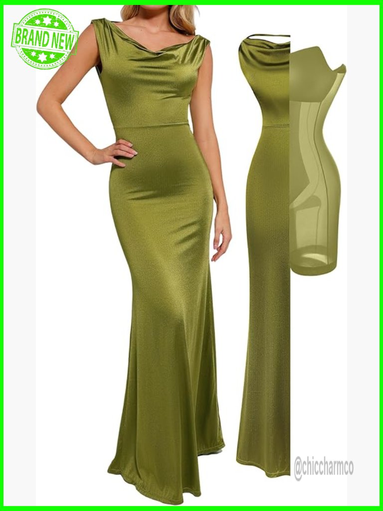 Sleeveless Maxi Formal Dress With Built-In Bra Shapewear Bodycon